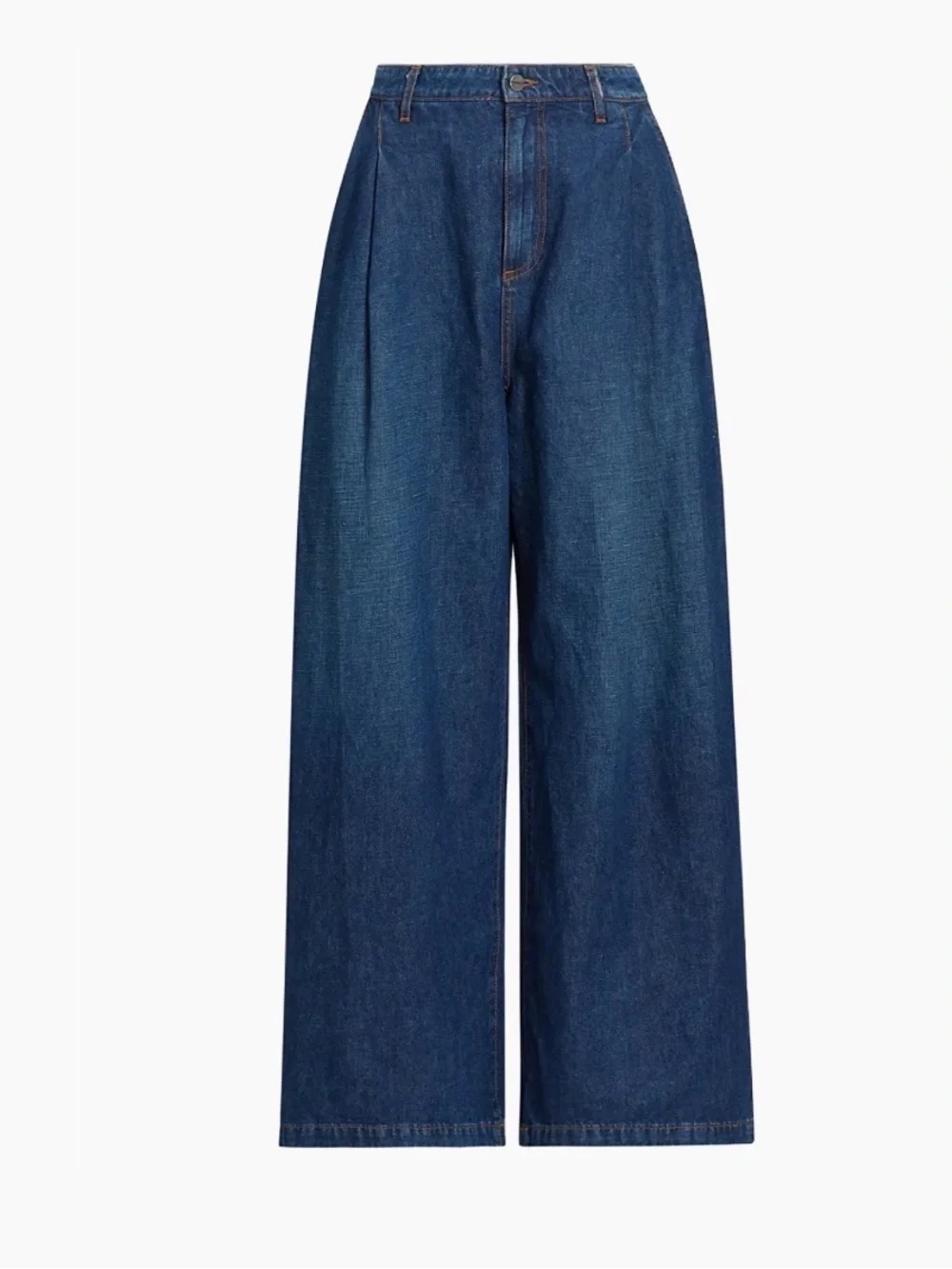 NWT TWP Greene St. Wide Leg Linen Blend Pants Dark Wash Blue Cotton $495 Size 29 - Picture 1 of 11